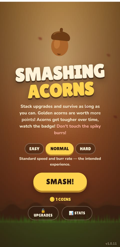 Smashing Acorns title screen